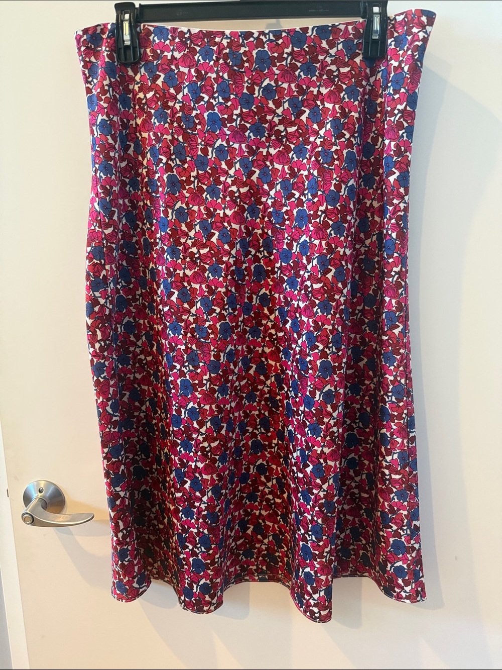 J.Cree Floral Midi Skirt in Fuchsia and Blue